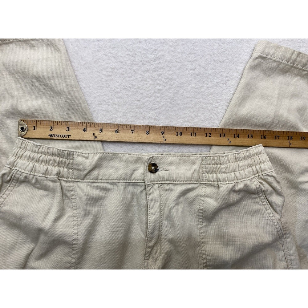 Wonderly Women's Petite Large Beige High Rise Cargo Pants Tapered Leg - Picture 8 of 11